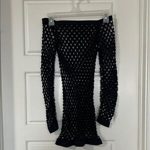 Black Open Knit Dress